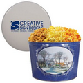 Design Three Way 2 Gallon Popcorn Tin w/ Caramel, Butter & Cheese Flavors